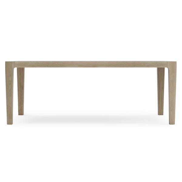 Bernhardt Bernhardt Edenton Teak Outdoor Dining Table, 79" Sea Oat Finish, Slatted Top, Tapered Legs, Weather-Resistant X09222
