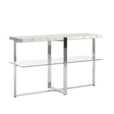 Dahlia Marble Top Chrome Framed Sofa Table