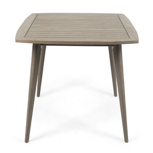 English Elm Indoor Solid Acacia Square Dining Table Mid-century Tapered Legs Teak Finish 63258.00GRY