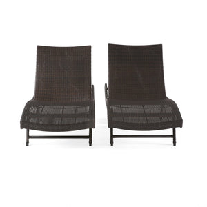 English Elm Christopher Knight Home® - Kauai Pe Wicker Chaise Set - All-Weather Loungers For Ultimate Outdoor Comfort & Relaxation 54087.00MP2