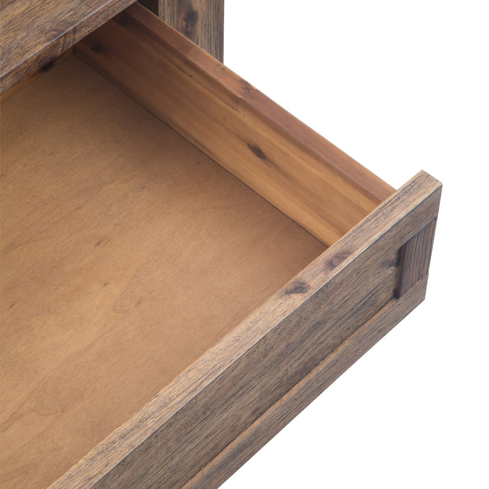 English Elm Monroe - Handcrafted Square Coffee Table In Rustic Natural Aged Brown With Practical Storage Solutions B136P158952