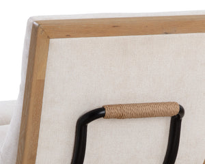 Sunpan Abilene Counter Stool - Plush Polo Club Muslin Seat, Rustic Oak Frame & Stylish Matte Black Legs