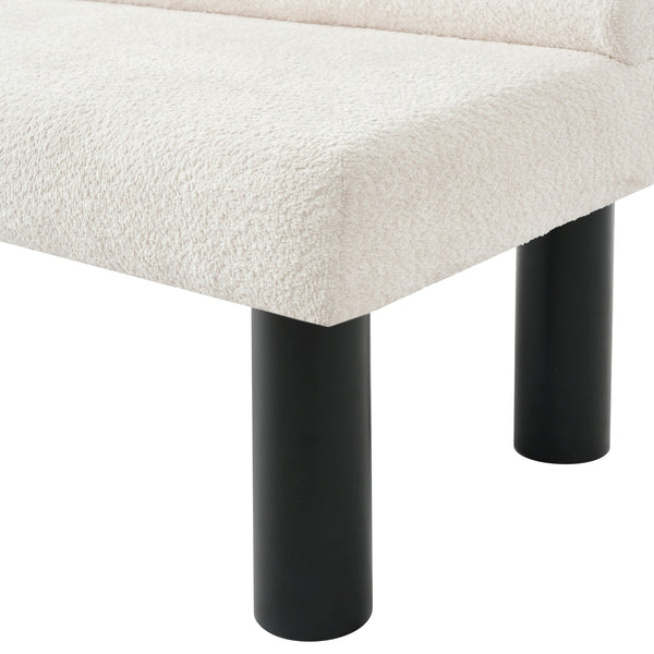 English Elm Upholstered Dining and Entryway Bench with Rubberwood Legs Padded Seat 300 Lb Capacity Beige,Black N779P371712A