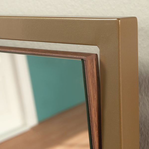 English Elm Vanity, Brown finish with Spacious Drawer & Open Shelves, Engineered Wood, Metal Frame Storage B356P367761