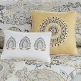 Madison Park Isla Global Inspired 8 Piece Cotton Floral Printed Reversible Comforter Set MP10-8157 Yellow