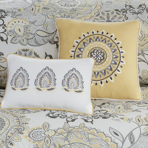 JLA Home Madison Park - 8 Botanical Cotton Reversible Comforter Set with OEKO‑TEX Safety, Watercolor Floral Medallion Chic 90 L x 90 W x 1.5H MP10-8155