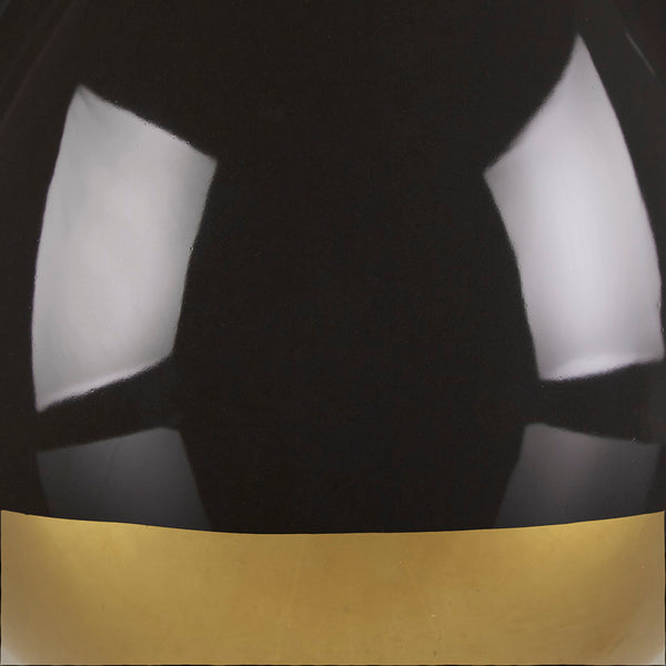 JLA Home 510 Design - 2-Tone Ceramic Table Lamp Set with Sculptural Teardrop Bases, Linen Shades, LED Bulbs, 2-Year Warranty Black/Gold 5DS153-0049