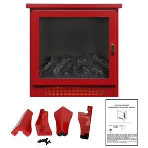 English Elm 18 Inch Electric Stove Heater Cast Iron Style 3d Led Flame Panoramic Mesh View W1769P394302
