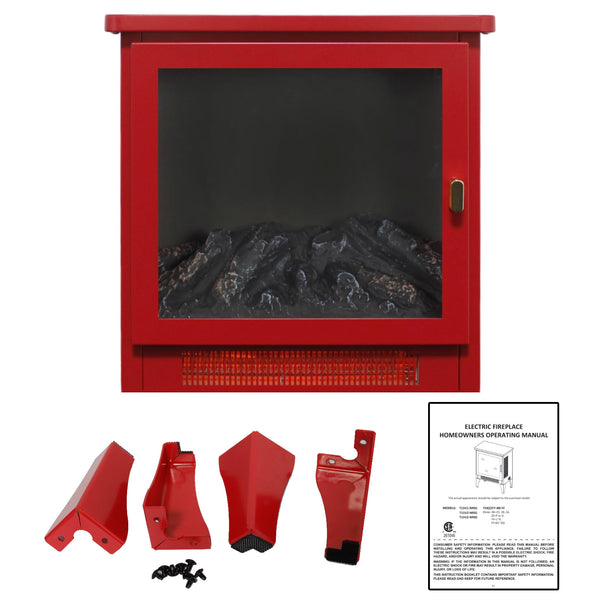 English Elm 18 Inch Electric Stove Heater Cast Iron Style 3d Led Flame Panoramic Mesh View W1769P394302