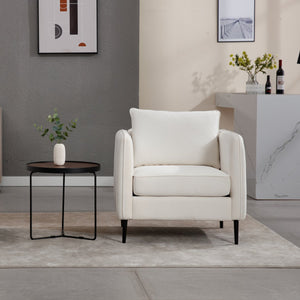 English Elm Accent Velvet Armchair Mid-century Modern Plush Seat with Metal Legs for Any Room W3244P327103