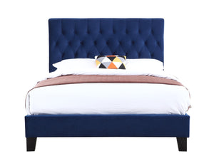 English Elm Wallace & Bay - Blue Queen Upholstered Bed - Modern Elegance With Solid Wood Frame & Comfortable Padded Headboard B2709P212284-GIGA
