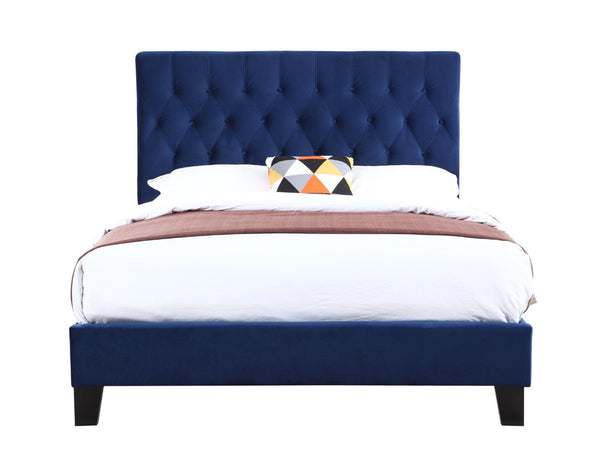 English Elm Wallace & Bay - Blue Queen Upholstered Bed - Modern Elegance With Solid Wood Frame & Comfortable Padded Headboard B2709P212284-GIGA