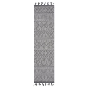 English Elm Guros Geometric 2X8 Grey & White Indoor/Outdoor Runner Rug – Durable, Stylish, Stain-Resistant Solution B189P183584