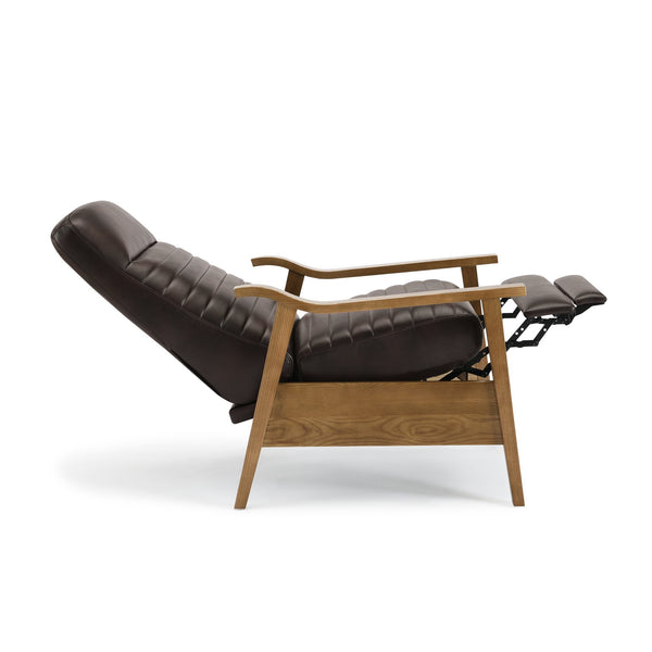 English Elm Asher Wood Arm Push Back Recliner - Modern Burnished Brown Comfort For Living Rooms & Dens B050P322580