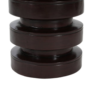 English Elm Modern Mgo Three Tier Round Accent Table Weather Resistant Patio and Living Room Decor Brown N770P359379B