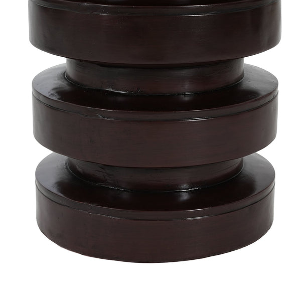 English Elm Modern Mgo Three Tier Round Accent Table Weather Resistant Patio and Living Room Decor Brown N770P359379B