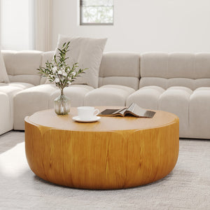 English Elm 35.43" Square Mgo Cement Coffee Table Weatherproof Indoor Outdoor Low Profile Modern Natural W757P387413