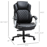 English Elm Vinsetto Big and Tall Executive Office Chair With Wide Seat, Computer Desk Chair With High Back Diamond Stitching, Adjustable Height & Swivel Wheels, Black