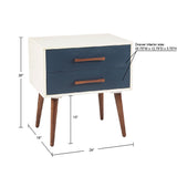 INK+IVY Jeremy Mid-Century Storage Nightstand II136-0308 Off-White/Navy