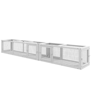 English Elm Pawhut Wooden Cat Tunnel 98" - Modular Design With 8 Doors For Indoor & Outdoor Play, Safe & Stylish W2225P200584-GIGA