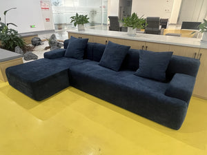 English Elm Cloud boneless sofa with anti-slip base, memory foam deep-seat modular sleeper, storage pocket comfort Dark Blue W861S00014