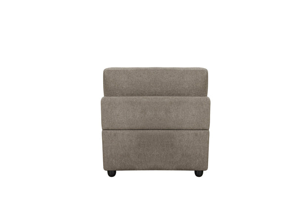English Elm Rylie Brown Linen 4Pcs Modular Sectional Sofa – Pocket Coil Seats, Wooden Frame, Toss Pillows, 39" Deep B2726S00424