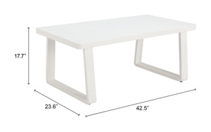 Zuo Modern Welt Coffee Table White - Modern Aluminum Design For Stylish Outdoor Patios, Balconies & Gardens White Aluminum 704113-zuo-modern