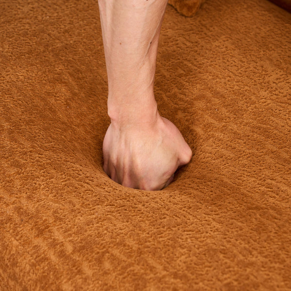 English Elm Boneless L-Shape Sectional Sofa with Curved Chaise Modern Modular Chenille Couch 30D Foam Comfort Lounge Elegance for Living Room Apartments Orange W2231S00009