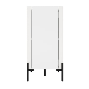 English Elm Abbey 67" Sideboard in Maple and Off White with Soft-Close Doors, Adjustable Shelves, Modern Tray Top White B365S00112