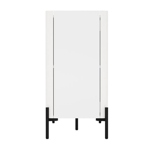 English Elm Abbey 67" Sideboard in Maple and Off White with Soft-Close Doors, Adjustable Shelves, Modern Tray Top White B365S00112