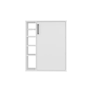 English Elm Rosemont Sliding Door Wall Cabinet White Finish Adjustable Shelves Bathroom Storage B092P390616