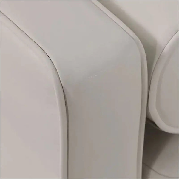 English Elm Contemporary Off-White Mid-Century Loveseat Leatherette Bench Seating with Bolster Pillows, USB Port B011P203540