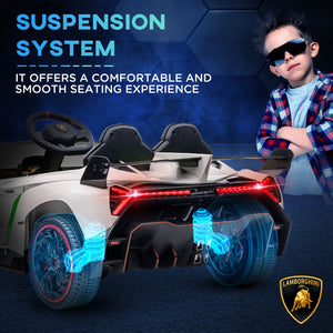 English Elm Aosom Lamborghini Veneno 12v Kids Ride on Car with Butterfly Doors and Remote W2225P217166