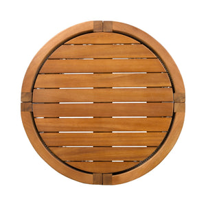 English Elm 16.9" Acacia Hardwood Outdoor Side Table with Handwoven Rope Base Boho Patio Accent N767P372781A