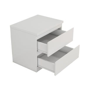 English Elm 19.7-inch Matte Finish Nightstand with Touch Release Drawers for Minimalist Bedrooms White W3151P407885