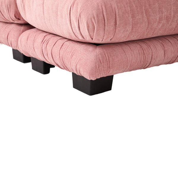 English Elm United We Win Plush U-Shaped Cloud Couch Set With 2 Ottomans & Bolster Pillows For Cozy Living Room W1568S00198-GIGA