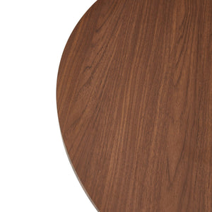 English Elm 47.25 Inch Round Dining Table Walnut Mdf Top Bronze Metal Frame Seats Six W3357S00001