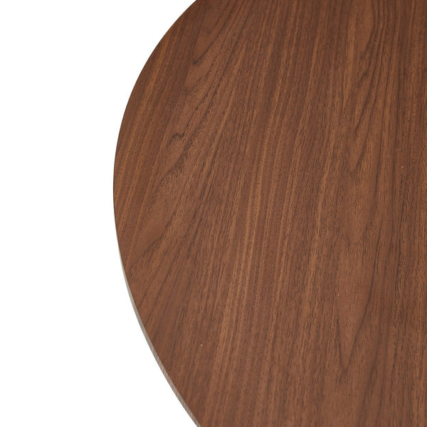 English Elm 47.25 Inch Round Dining Table Walnut Mdf Top Bronze Metal Frame Seats Six W3357S00001