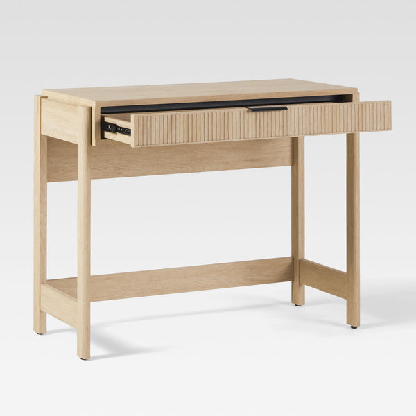 Holmes Modern Writing Desk with Reeded Drawer Coastal Oak WEHOL42OS1CO0 Walker Edison