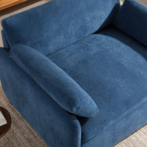 English Elm 50*43" Oversized Chenille Armchair Deep Lounge Seat Modern Minimalist Living Room Chair Blue N723S5042P