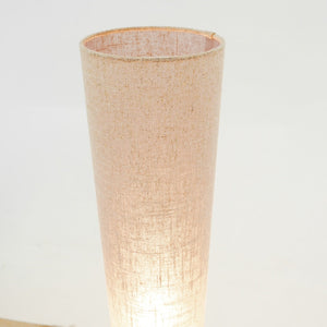 English Elm Arc Floor Lamp with Walnut Base and Drum Shade for Reading or Bedroom Ambiance B183P315102