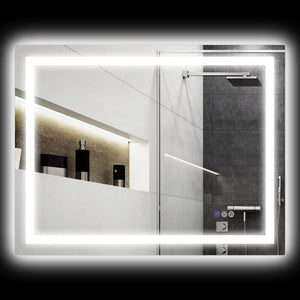 English Elm Homcom Led Bathroom Mirror - Anti-Fog, Dimmable, Dual Lighting, 39" X 32", Smart Memory Features W2225P229190