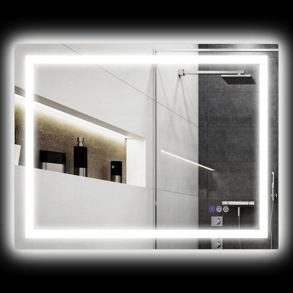English Elm Homcom Led Bathroom Mirror - Anti-Fog, Dimmable, Dual Lighting, 39" X 32", Smart Memory Features W2225P229190