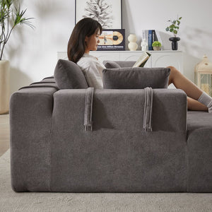 English Elm Modern Chenille Sectional Sofa Set - 108" L Shaped Modular Couch With 6 Pillows For Stylish Comfort W834P240001