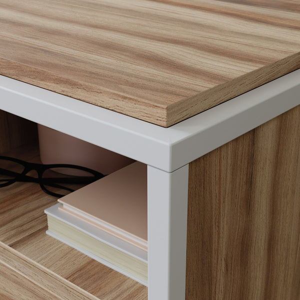 English Elm Desk, Stylish Brown Finish Desk For Home Office - Compact Design With Storage & Ample Workspace B356P367964
