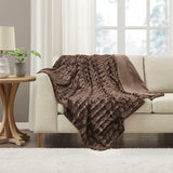 Madison Park Duke Glam/Luxury Long Fur Throw MP50-455 Brown