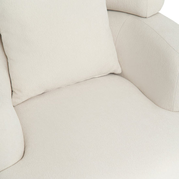 English Elm Nordic Chenille Bucket Chair Deep Cushioned Seat for Living Room Reading Lounge Ameican White Oak W2901P489485