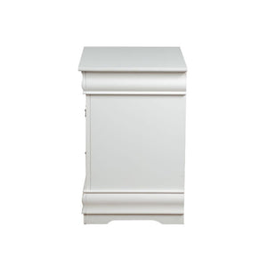 English Elm Solid Pine Nightstand with 2 Drawers and Brushed Nickel Hardware — Spacious Contemporary Storage Solution White B016P253276