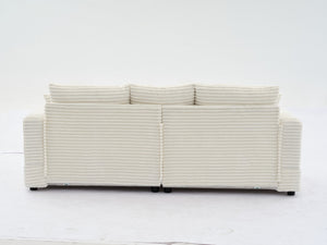 English Elm Modern Sectional Couch - Cozy 2-Piece Corduroy Slipcovers With Throw Pillows For Stylish Living Spaces W2915S00030