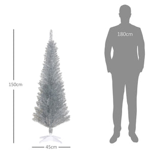 English Elm Homcom 5' Slim Pencil Christmas Tree With 294 Realistic Branch Tips - Perfect For Small Spaces! W2225P249663